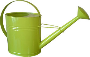 Zink-Giesskanne oval gelbgrün, 10 Liter