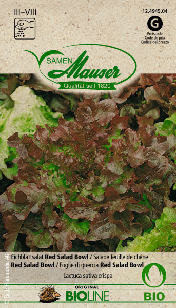 Knospe Bio Eichblattsalat Red Salad Bowl