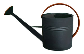 Zink-Giesskanne oval schwarz + braun, 5 Liter